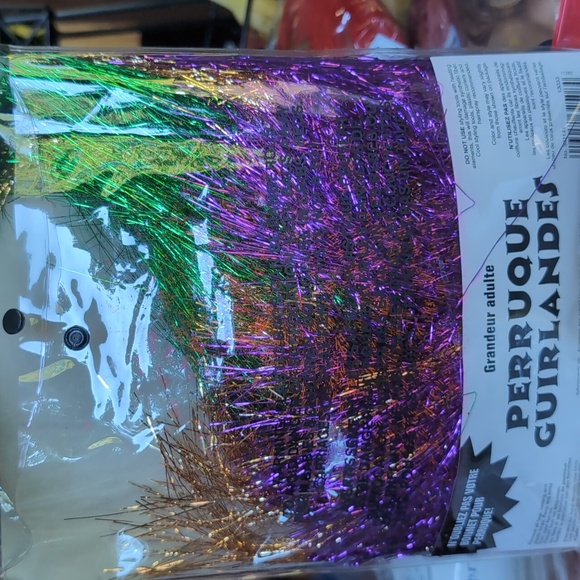 Tinsel Purple Green Gold Wig New - Picture 4 of 5